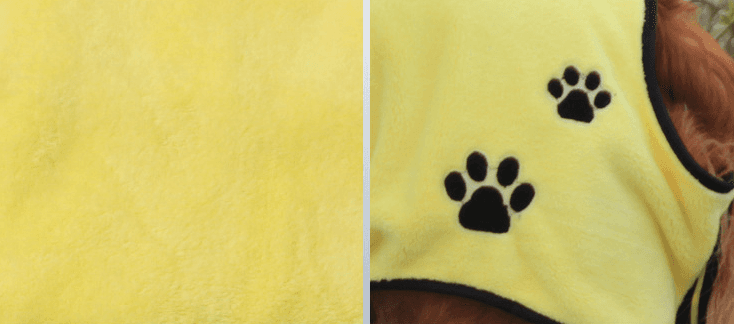 Soft And Absorbent Pet Embroidered Bathrobe Coral Fleece Pajamas — Yellow-2XL