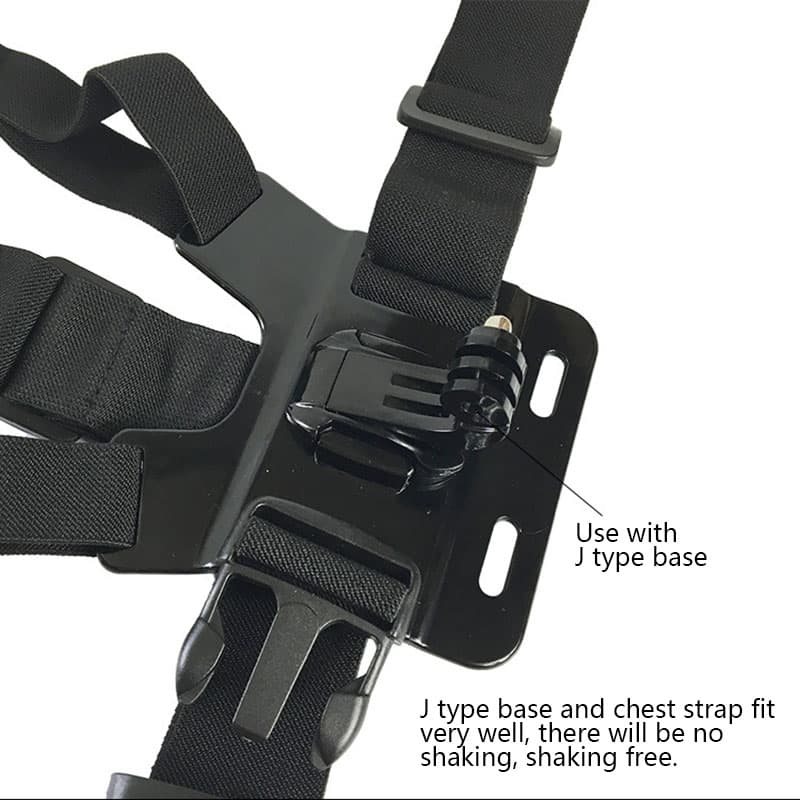 Mobile Phone Chest Mount Harness Strap Holder Cell Phone Clip Action Camera Adjustable Straps — Black