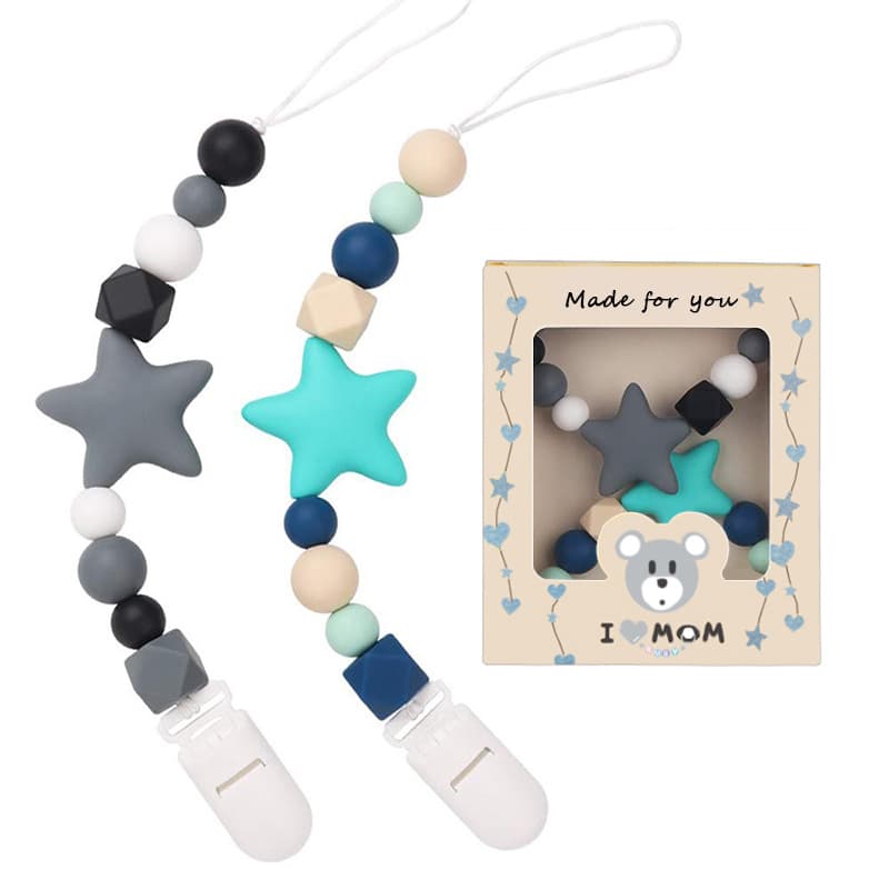 Baby Soothing Molar Stick Silicone Pacifier Chain With Clip