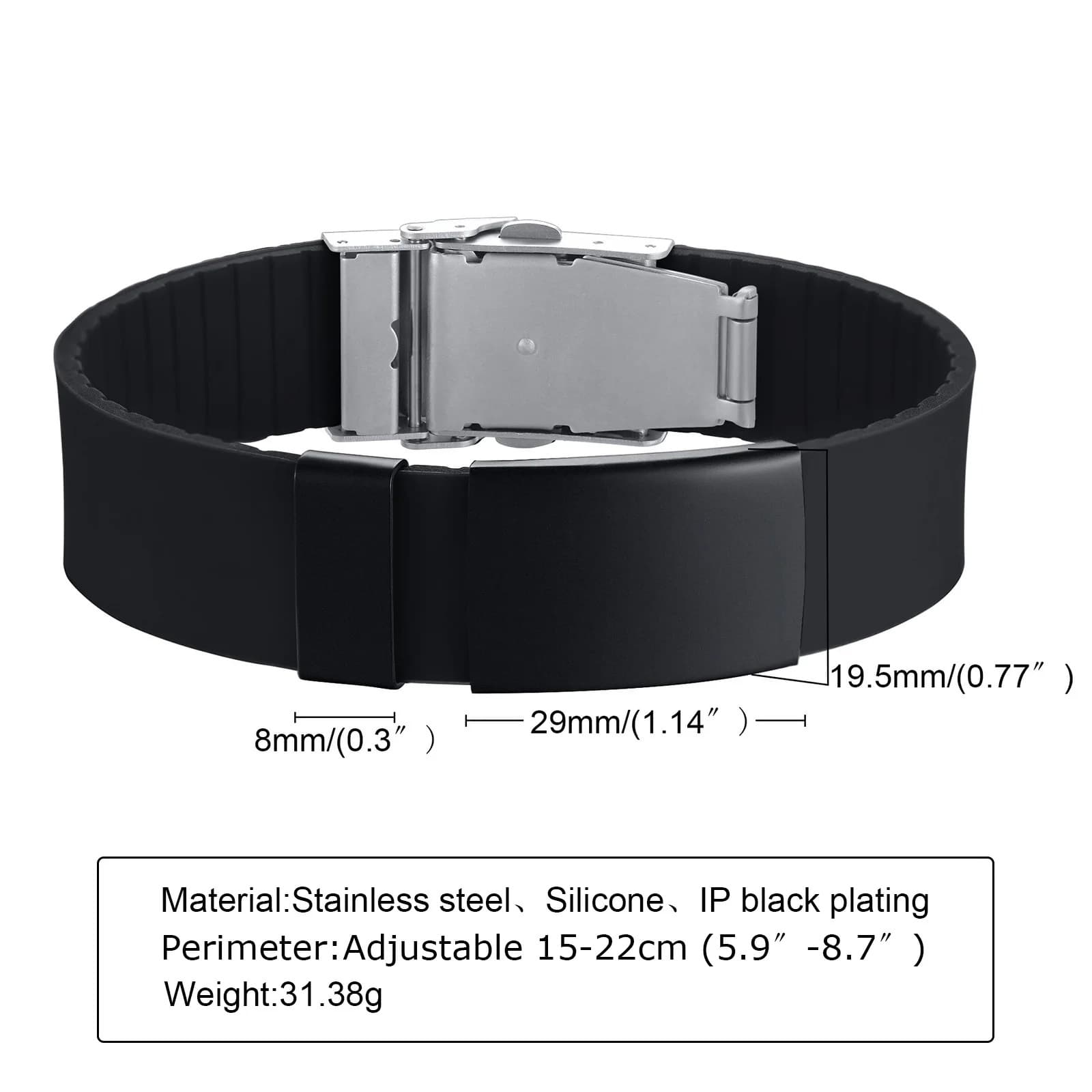 Couple Bracelets Stainless Steel Bangles — Black-Blank Style
