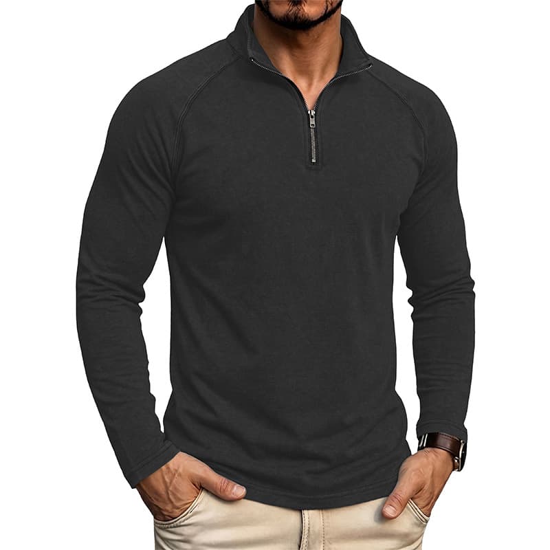 Retro Washed Long-sleeve Men's Distressed T-shirt
