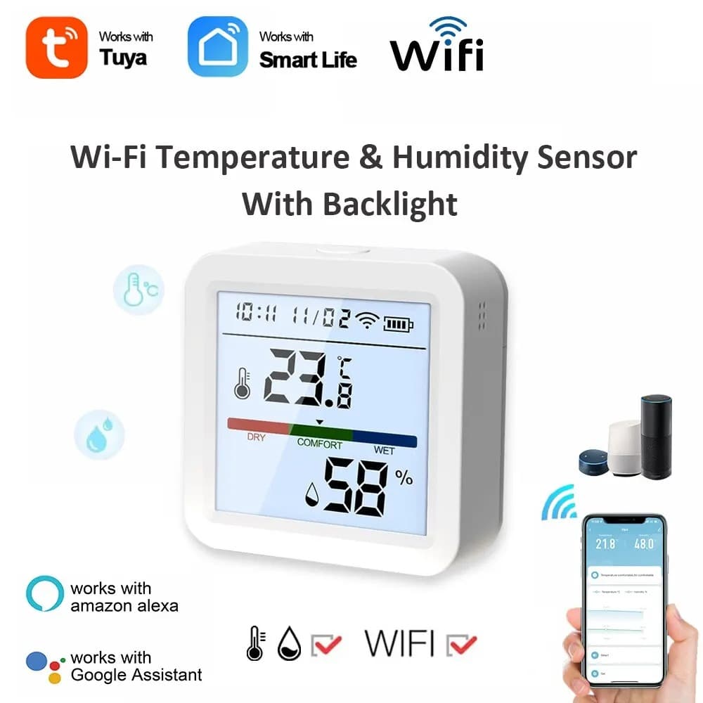 Smart Wi-Fi Temperature and Humidity Sensor
