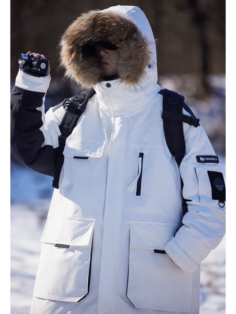 Mens Autumnwinter Padded Down Jacket Cold Proof — White-M