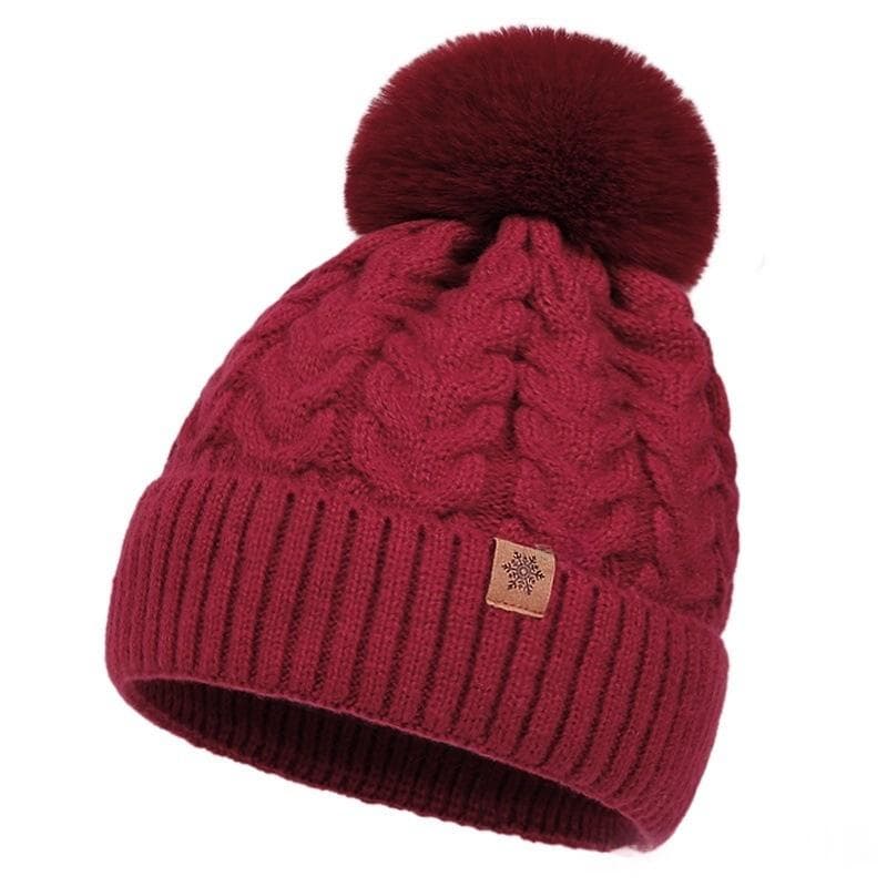 Three-Piece Set New FallWinter Womens Warm Knitted Hat