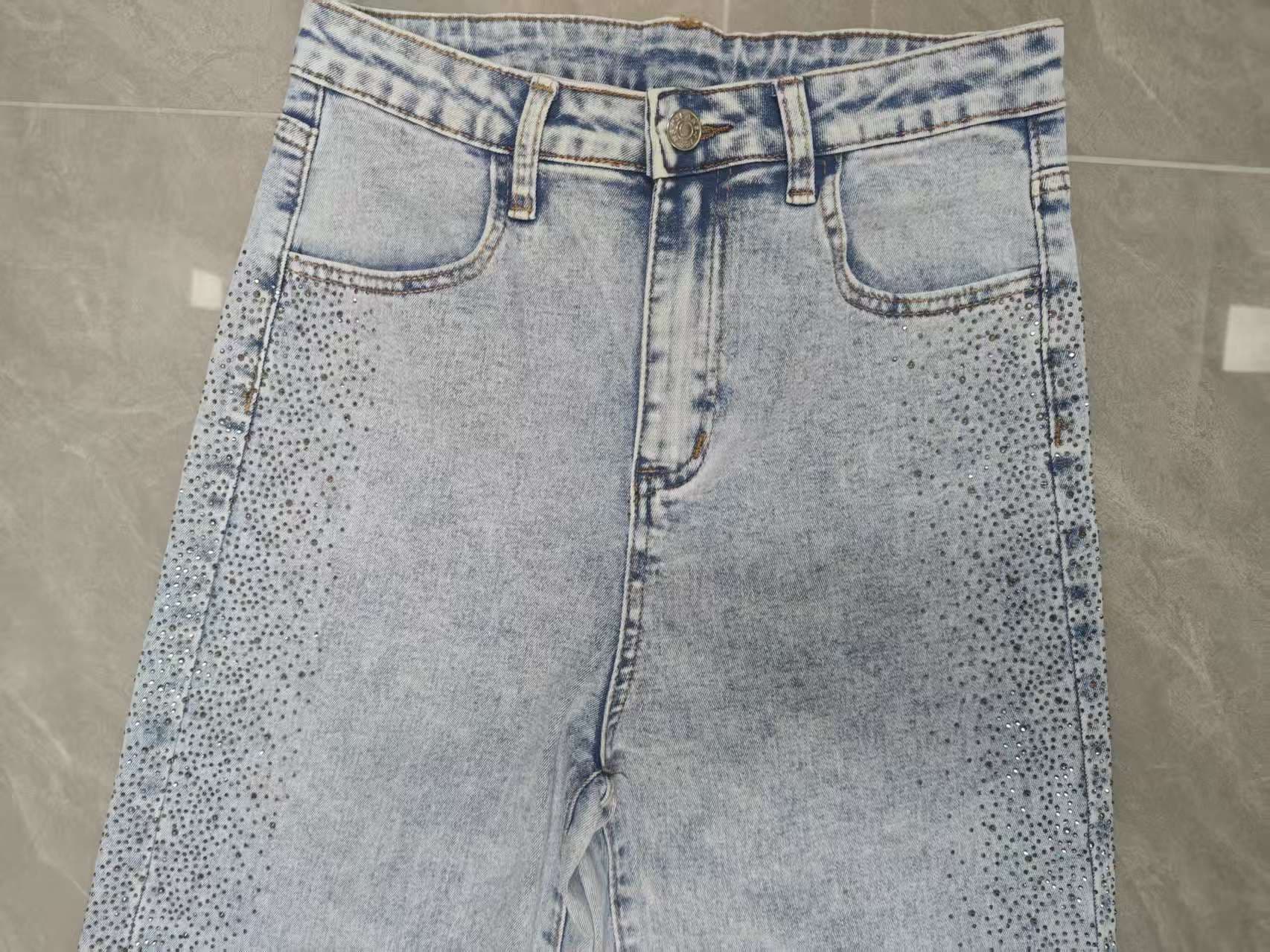 Straight-leg Stretch Studded Jeans For Women