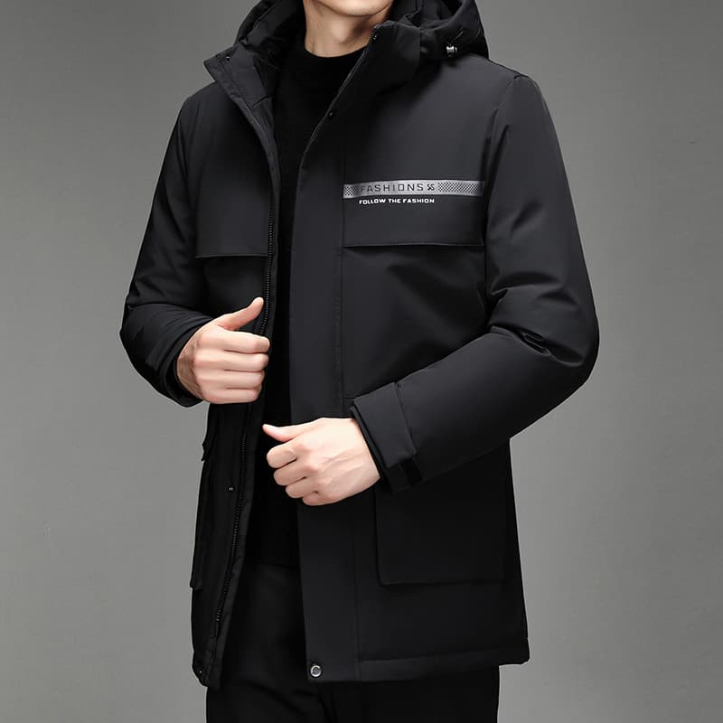 Thick Outdoor Goose-down Down Jacket For Cold-weather Protection — Black-M-One Piece