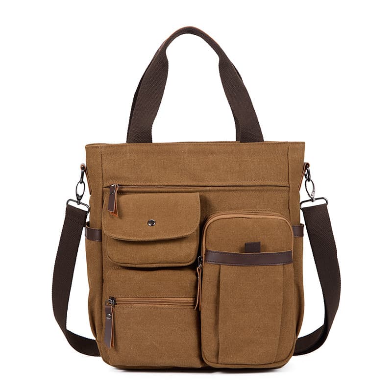 Mens Large-capacity Casual Single-shoulder Crossbody Bag — Brown