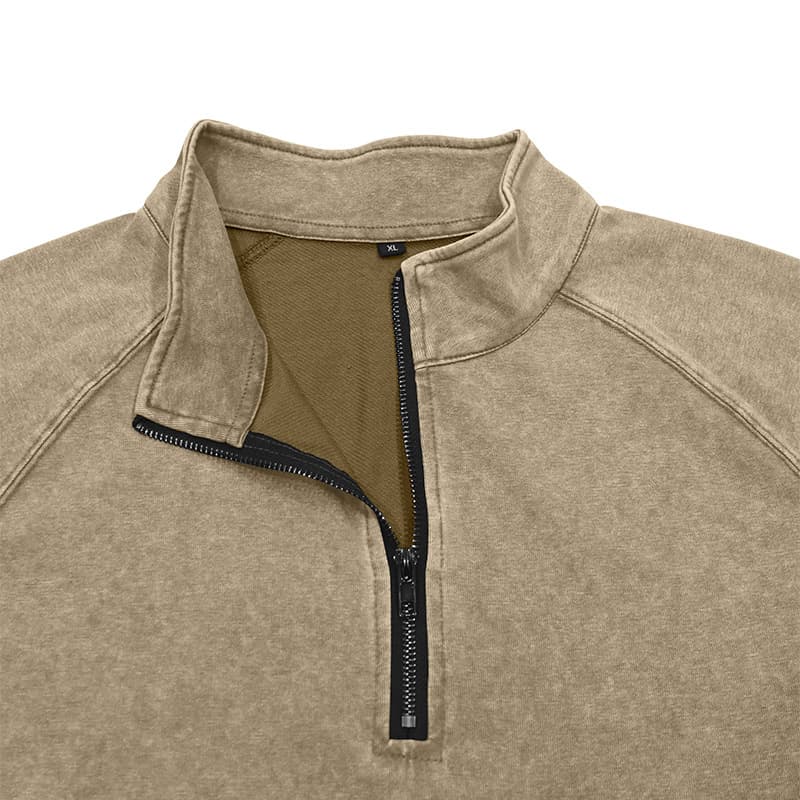 Retro Washed Long-sleeve Men's Distressed T-shirt