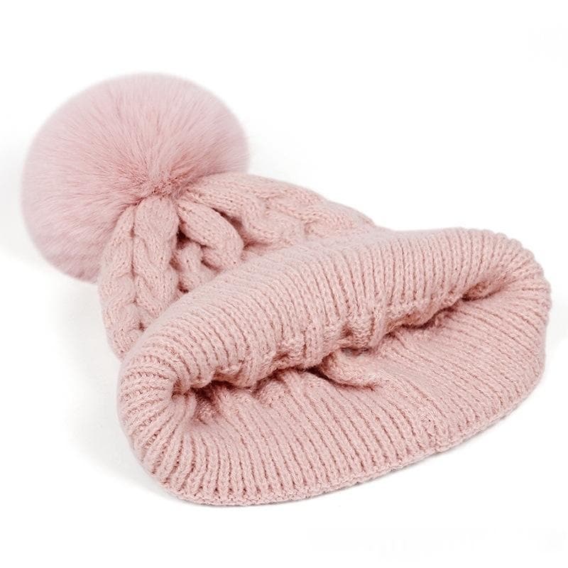 Three-Piece Set New FallWinter Womens Warm Knitted Hat
