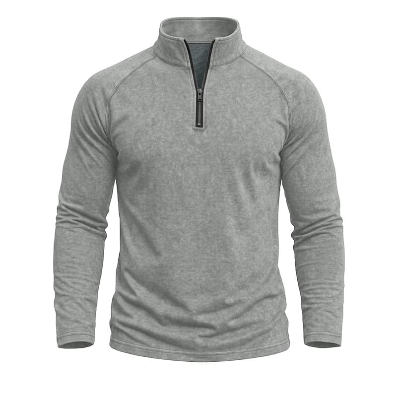 Retro Washed Long-sleeve Men's Distressed T-shirt