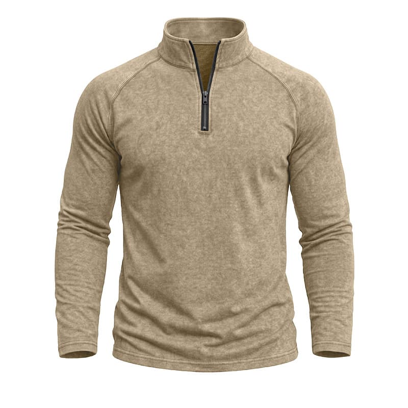 Retro Washed Long-sleeve Men's Distressed T-shirt