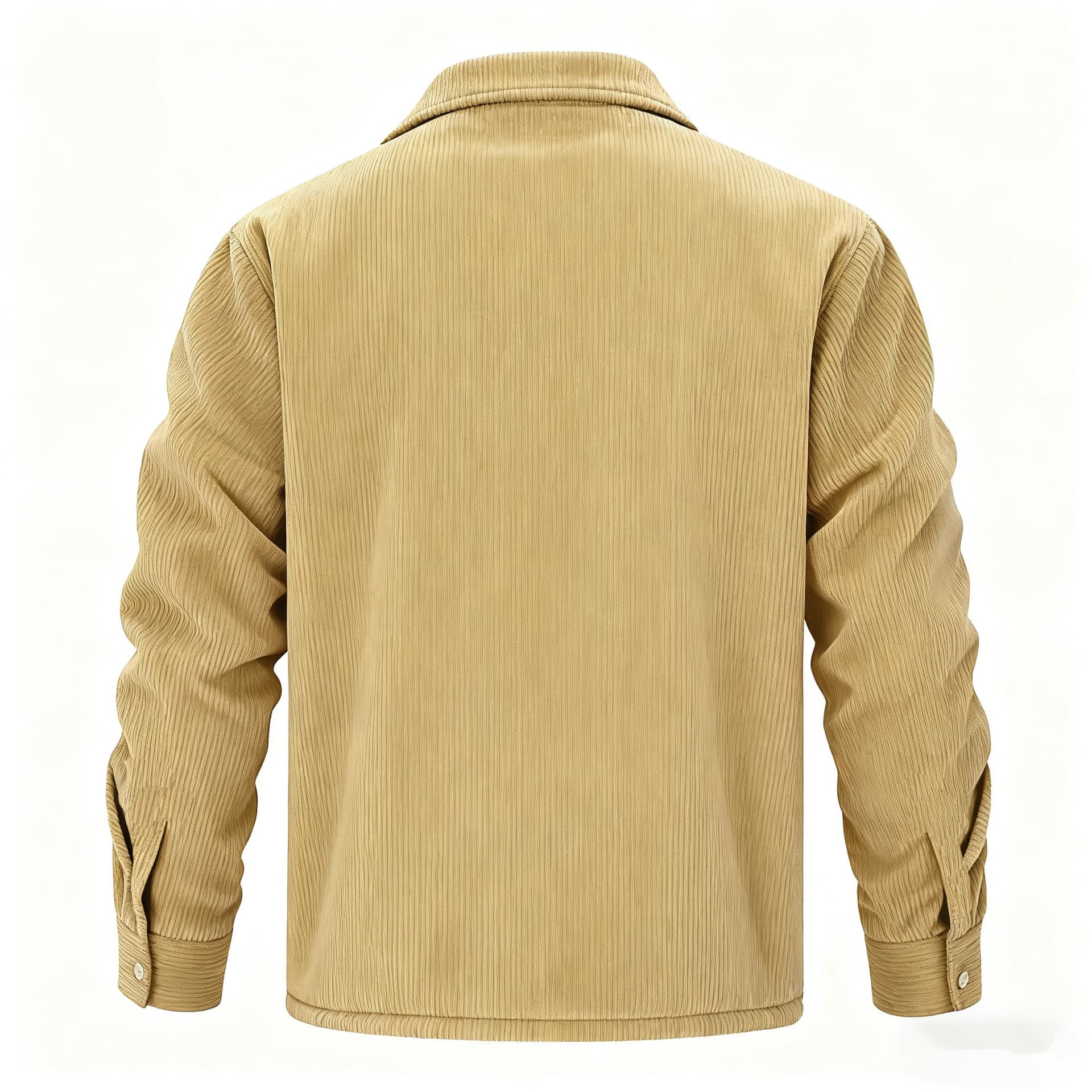 Men's Long-sleeve Lapel-collar Corduroy Single-breasted Fleece-lined Jacket