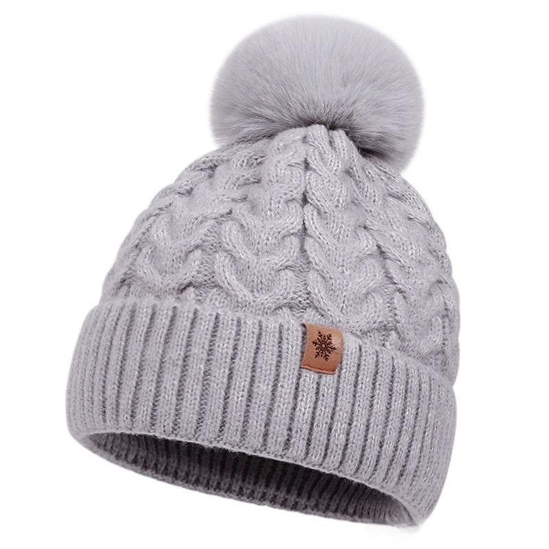 Three-Piece Set New FallWinter Womens Warm Knitted Hat