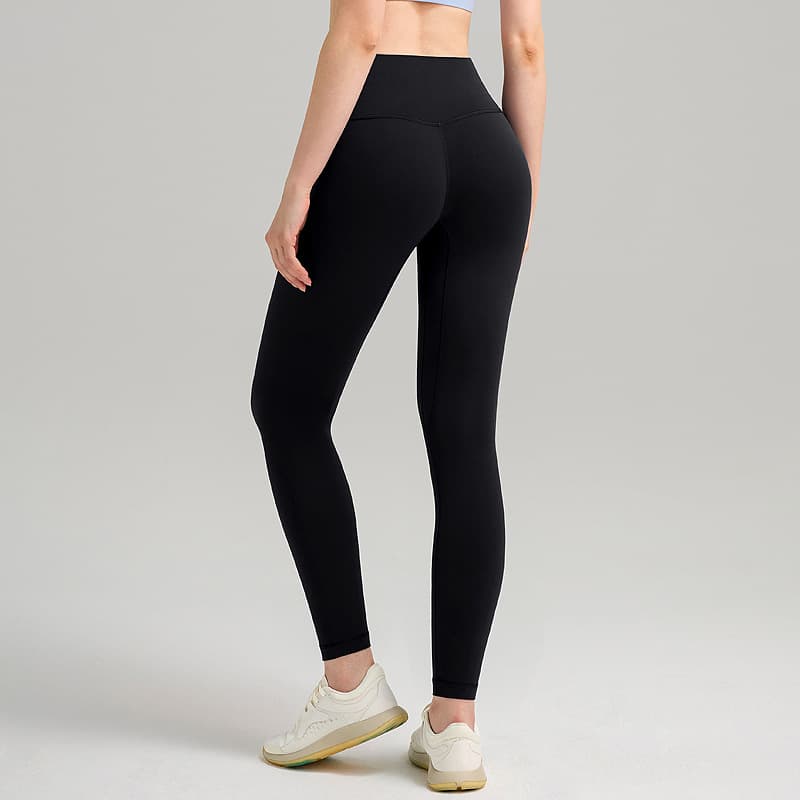 Butt-Lifting Fleece-Lined Womens High-Waist Tight Yoga Pants — Black-M