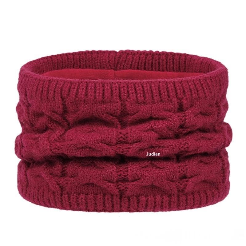 Three-Piece Set New FallWinter Womens Warm Knitted Hat