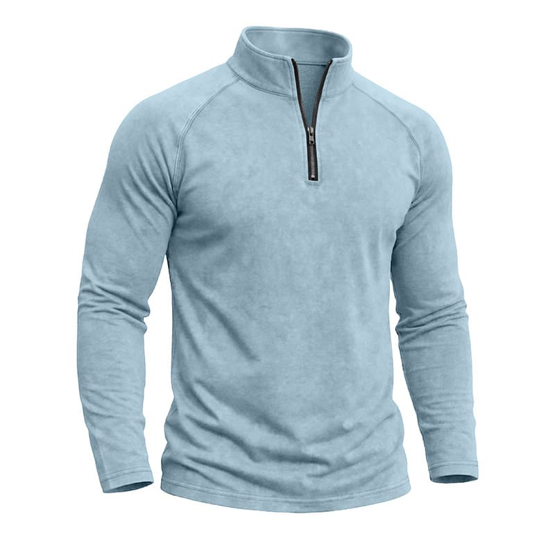 Retro Washed Long-sleeve Men's Distressed T-shirt