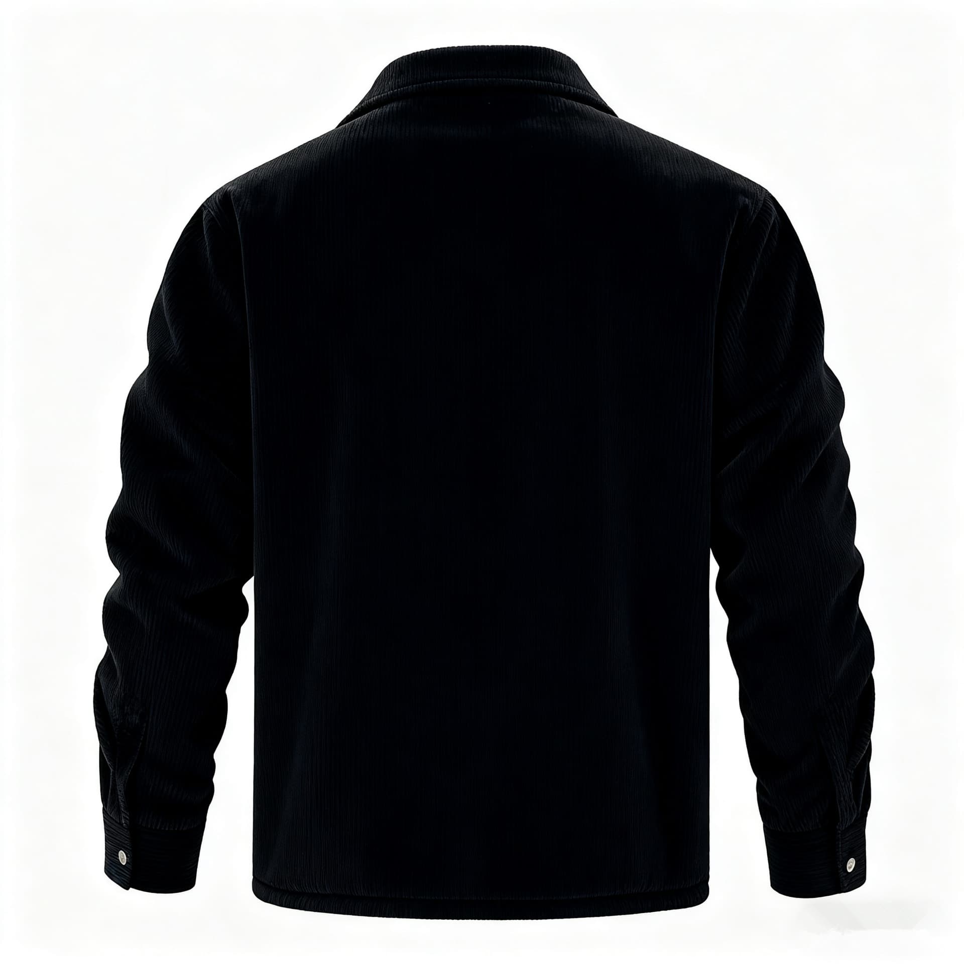 Men's Long-sleeve Lapel-collar Corduroy Single-breasted Fleece-lined Jacket