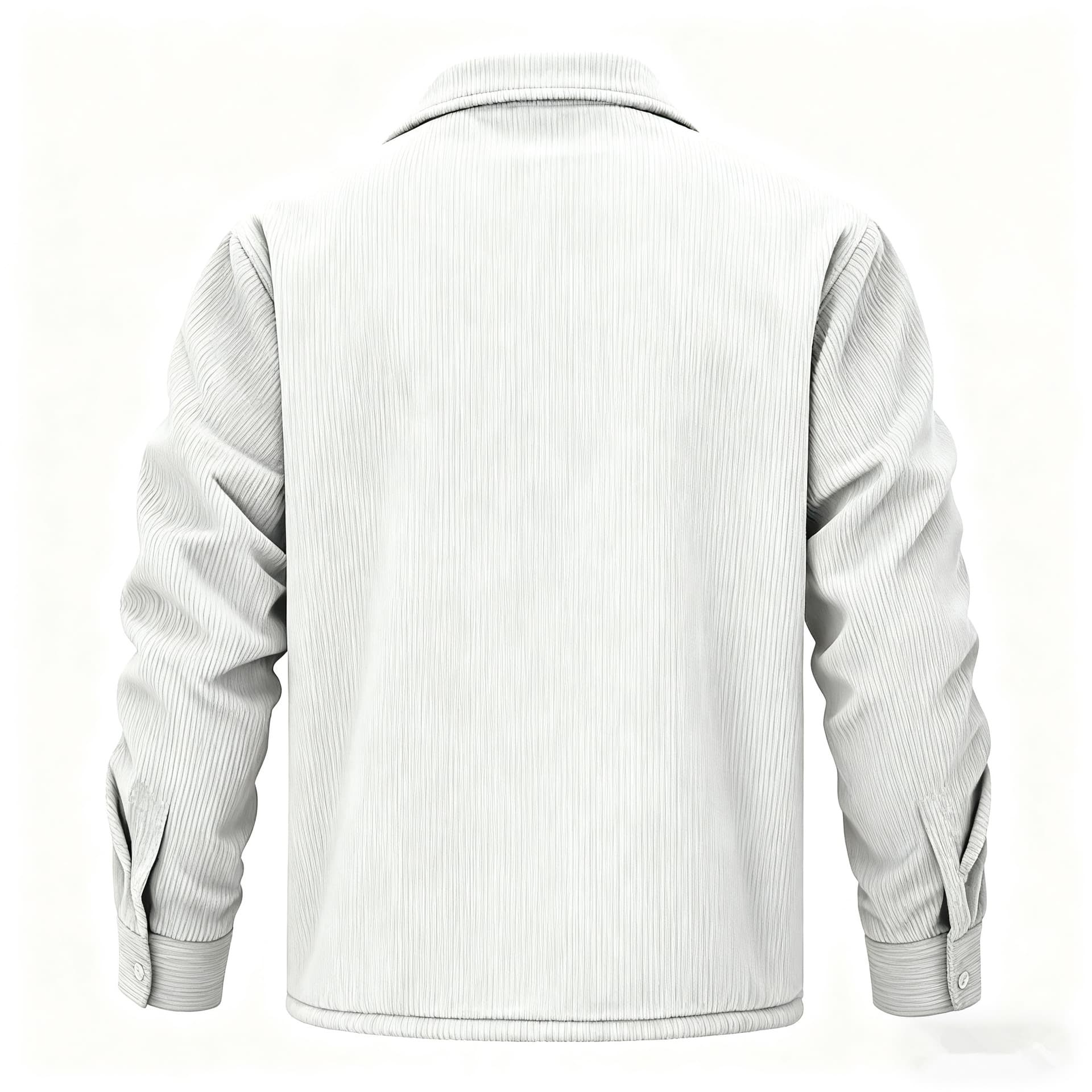 Men's Long-sleeve Lapel-collar Corduroy Single-breasted Fleece-lined Jacket