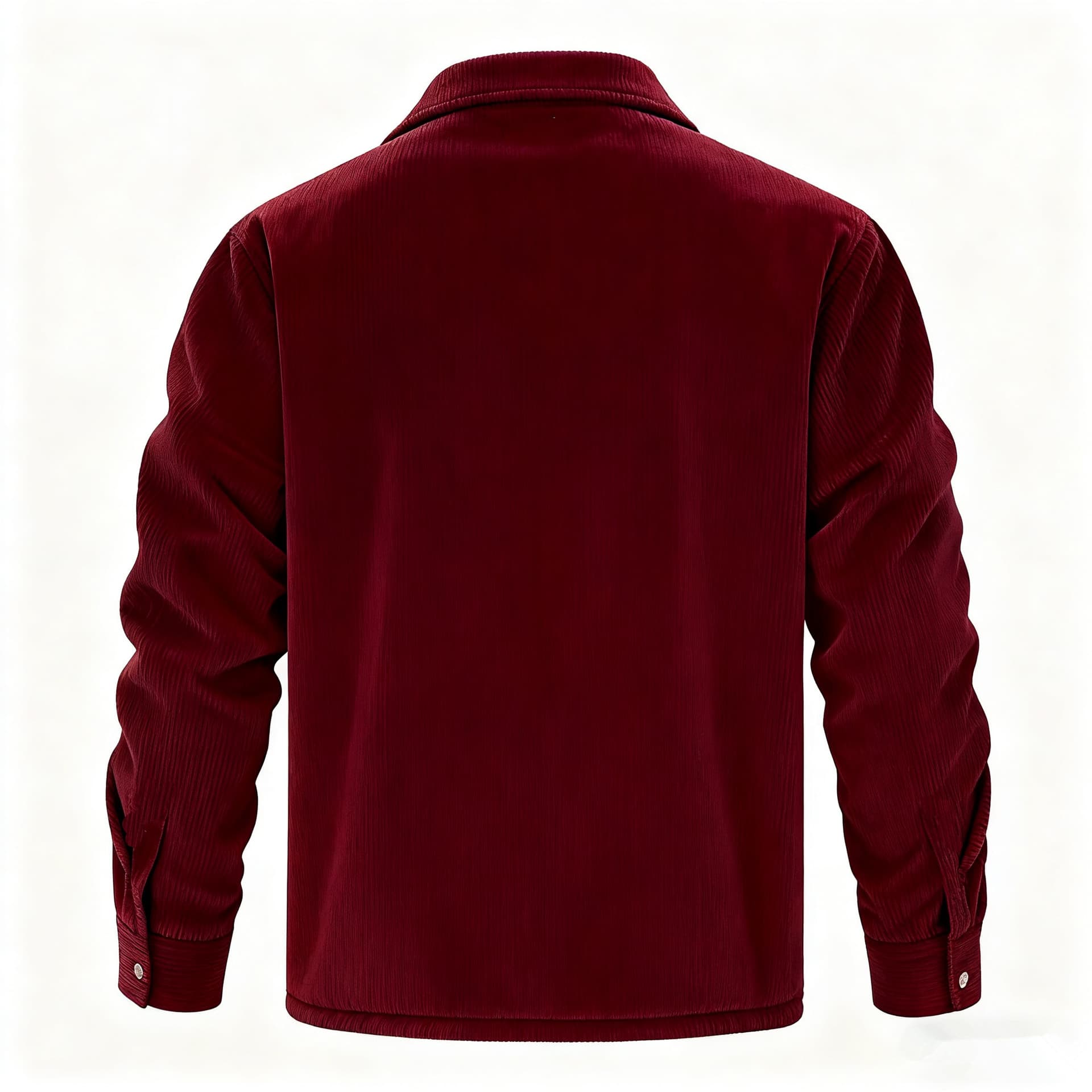 Men's Long-sleeve Lapel-collar Corduroy Single-breasted Fleece-lined Jacket