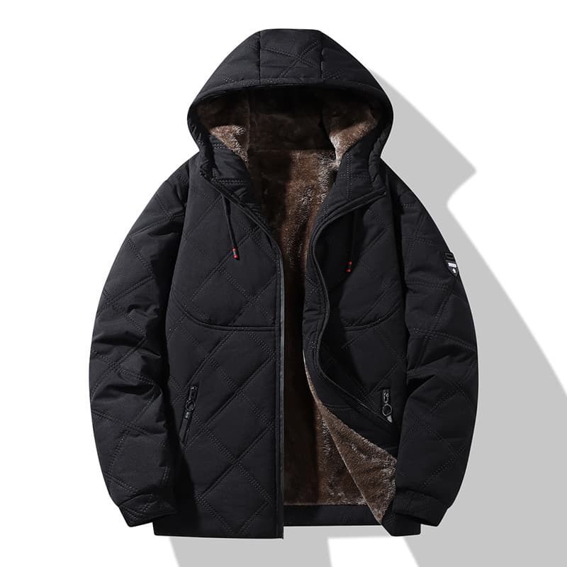 Casual Relaxed-fit Coat For Commuting Trendy Versatile Padded Cotton Jacket — Black-M
