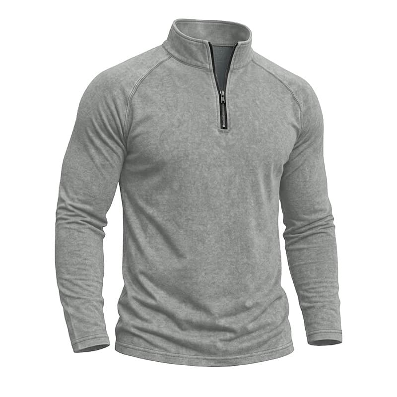 Retro Washed Long-sleeve Men's Distressed T-shirt