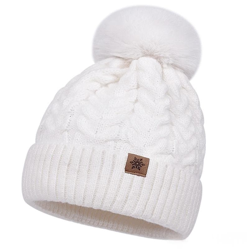 Three-Piece Set New FallWinter Womens Warm Knitted Hat