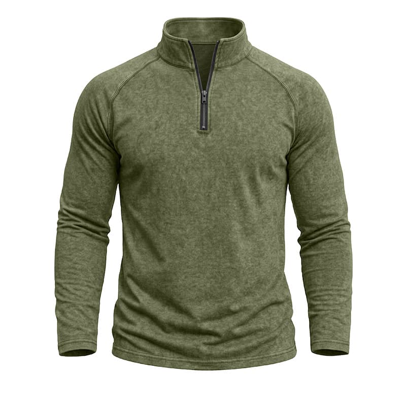 Retro Washed Long-sleeve Men's Distressed T-shirt