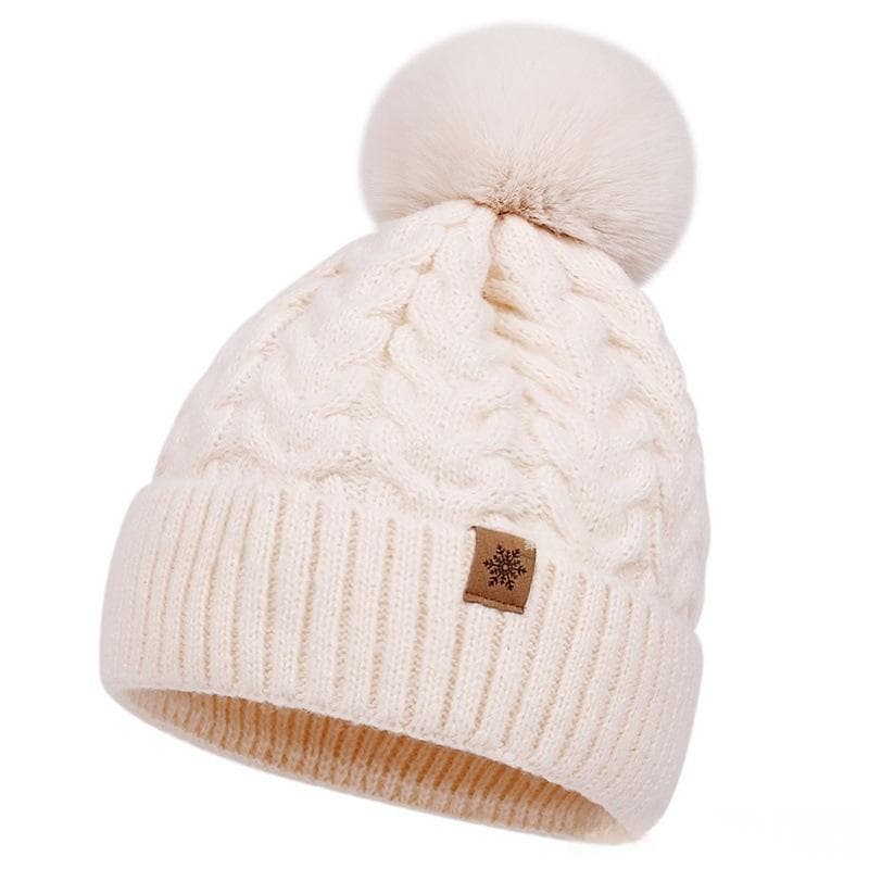 Three-Piece Set New FallWinter Womens Warm Knitted Hat