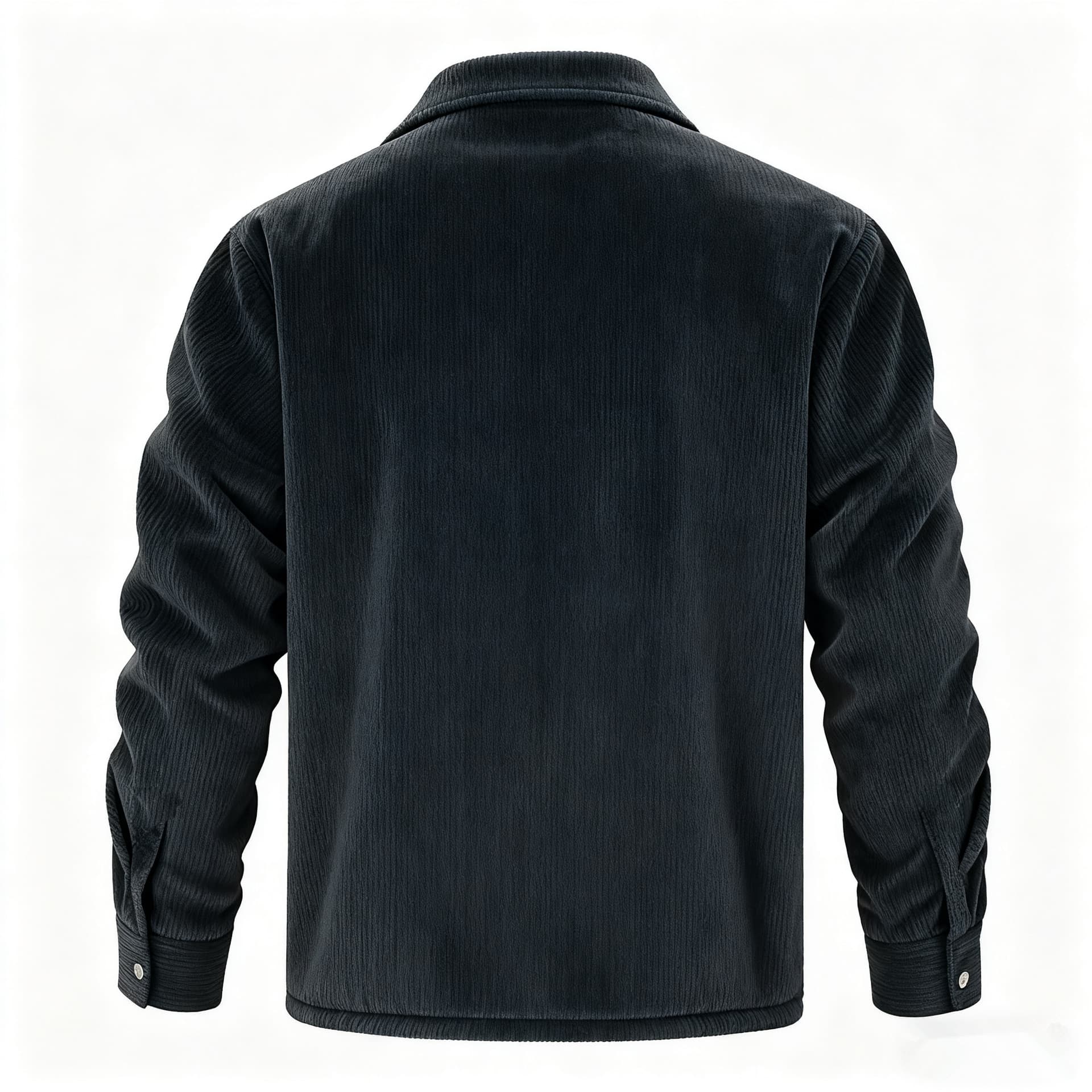 Men's Long-sleeve Lapel-collar Corduroy Single-breasted Fleece-lined Jacket