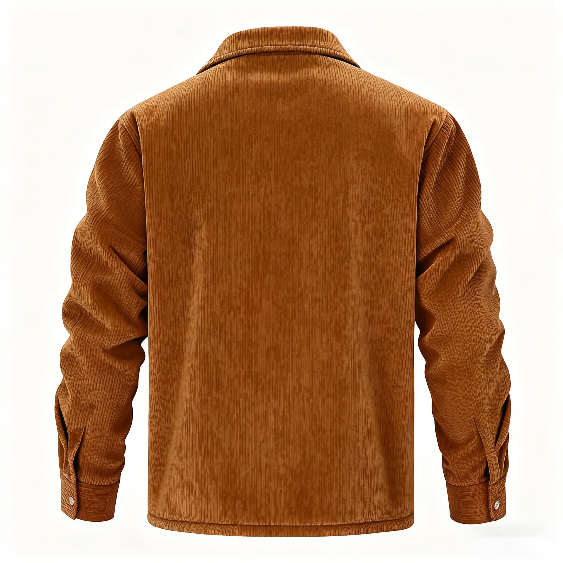 Men's Long-sleeve Lapel-collar Corduroy Single-breasted Fleece-lined Jacket