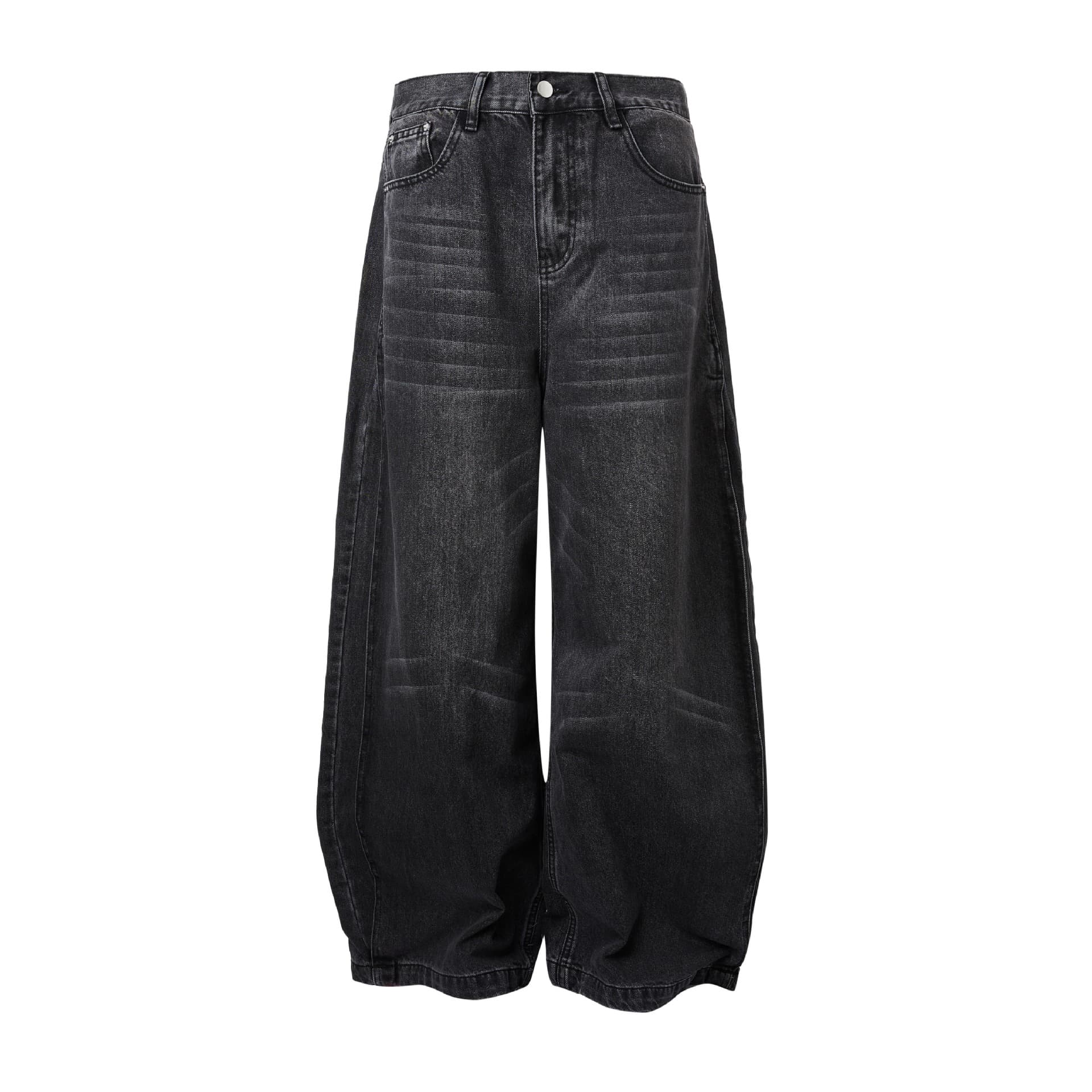 Niche Washed Distressed Loose Wide-leg Jeans