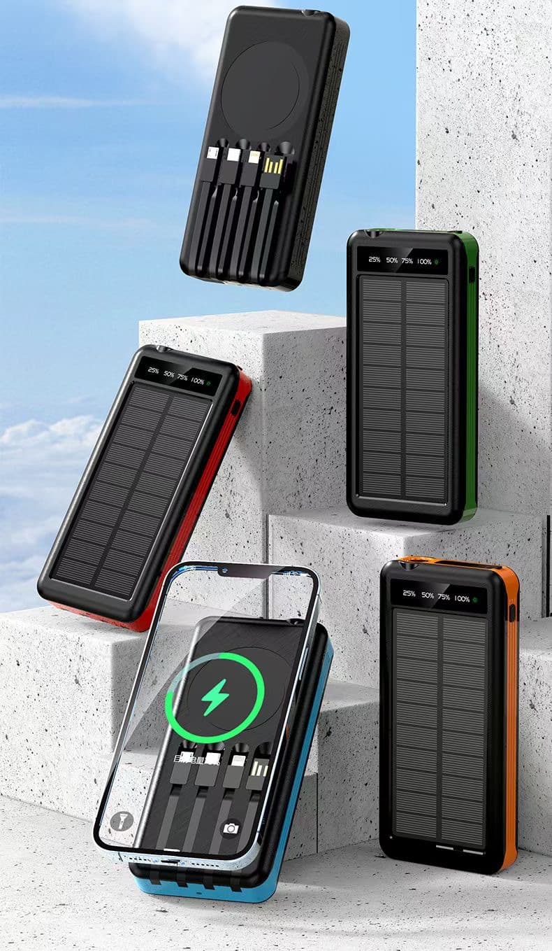 Solar Charging Unit With Cable Portable Waterproof