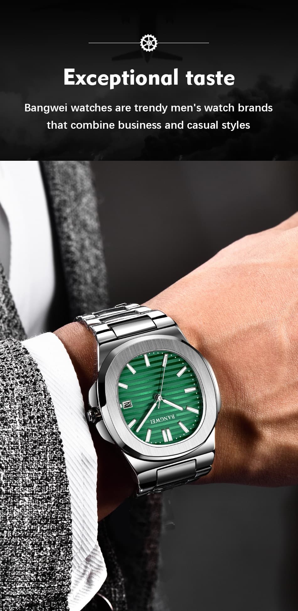 Men's Steel Calendar Luminous Watch with Belt Style - All Black