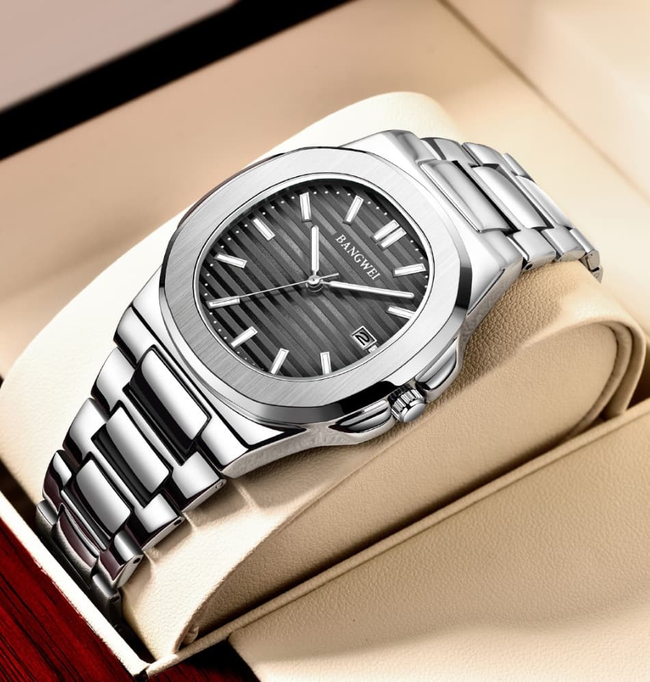 Men's Steel Calendar Luminous Watch with Belt Style - All Black