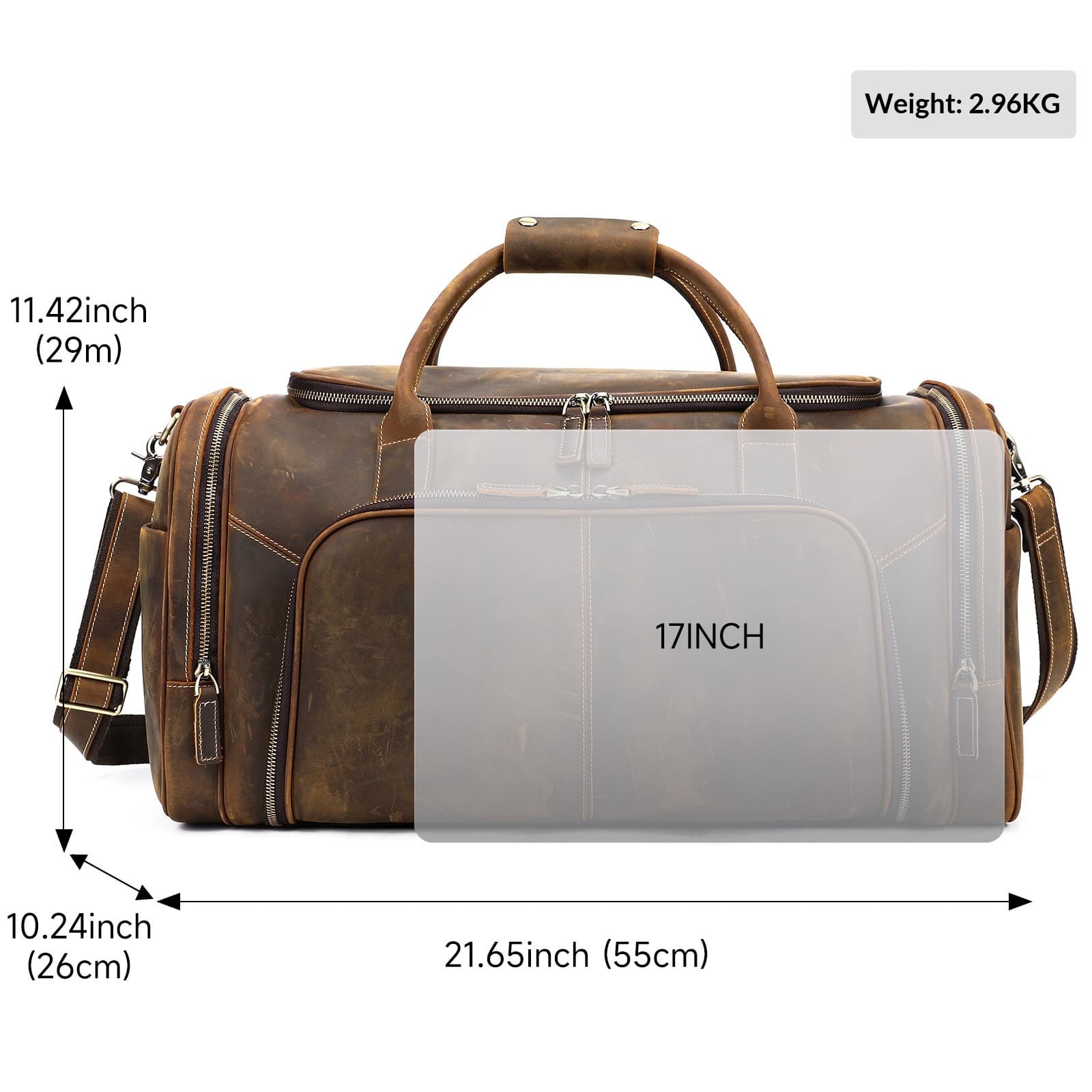 Mens Large-Capacity Casual Business Travel Bag — Coffee