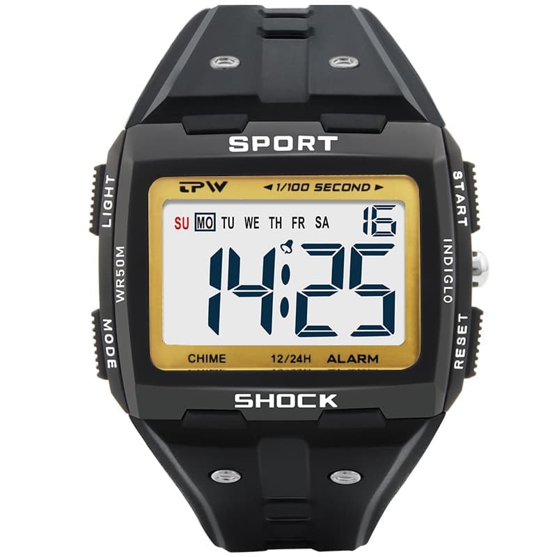 Waterproof chronograph sports watch — Gold