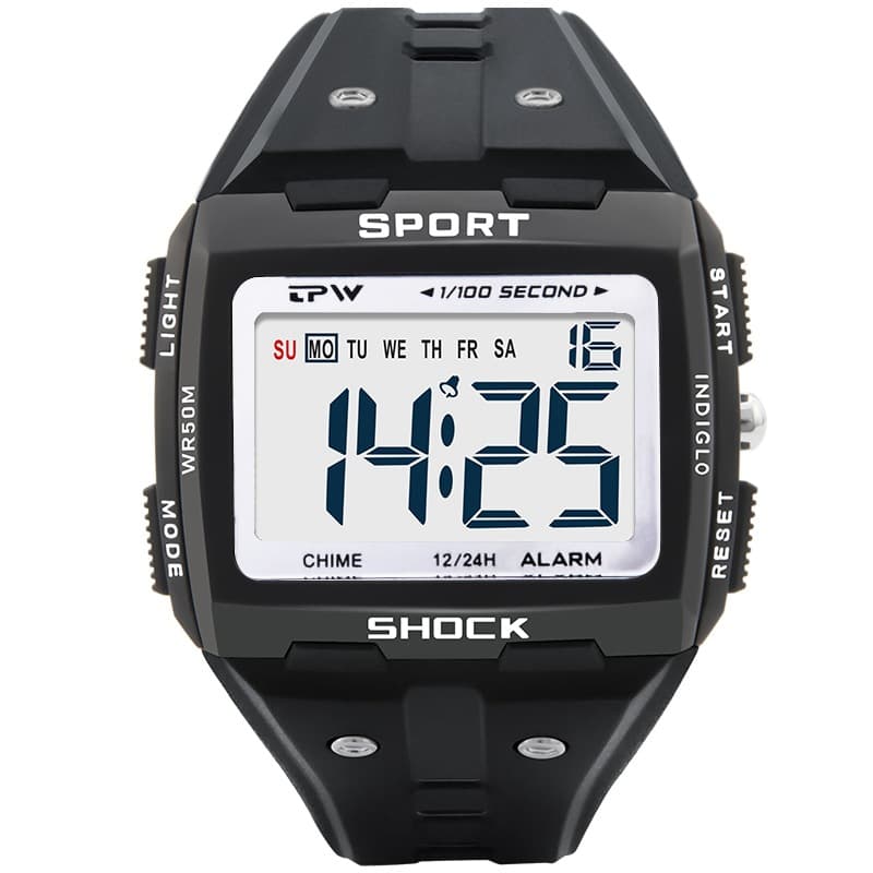 Waterproof chronograph sports watch — Silver