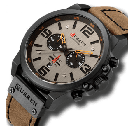 Multi-function chronograph watch — Brownish black