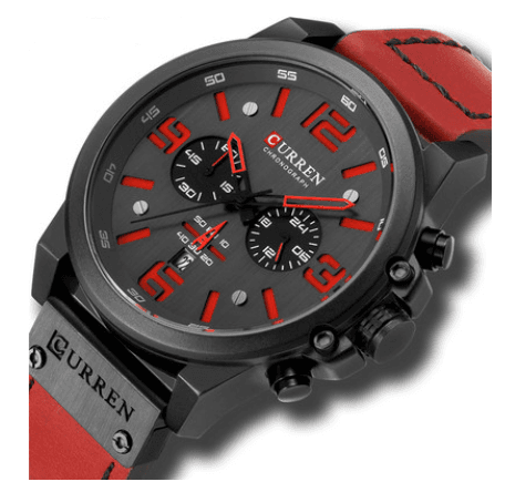 Multi-function chronograph watch — Red black