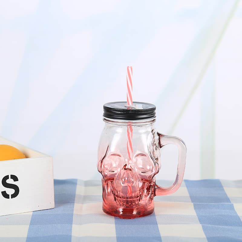 Skull drink glass — Red