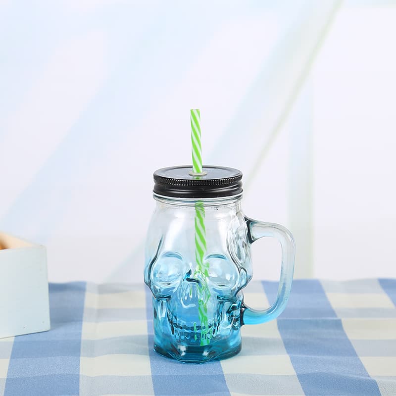 Skull drink glass — Green