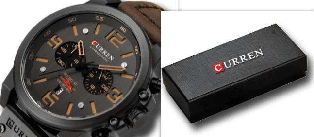 Multi-function chronograph watch — Brown black yellowbox