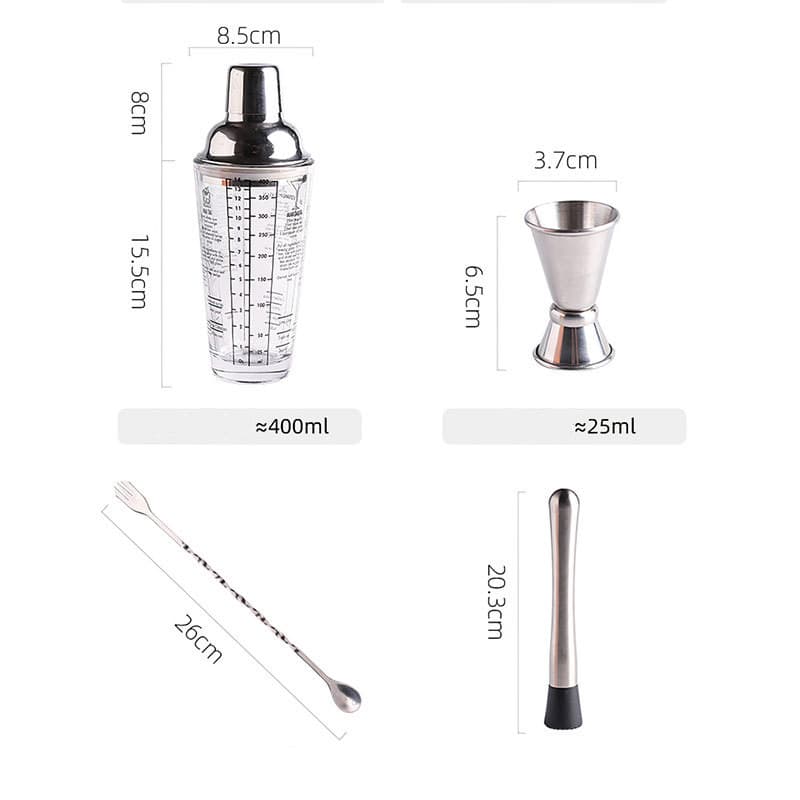 Scale Hand-cranked Stainless Steel Milk Tea Mixing Glass