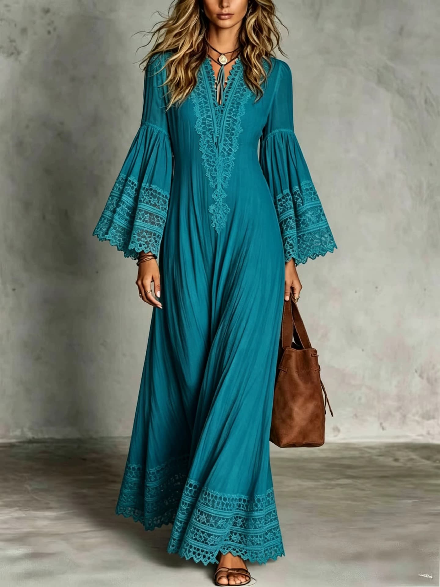 Bohemian Vintage Lace Patchwork Dress For Women