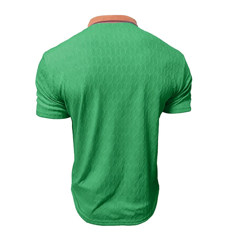 Men's Lapel Polo Shirt Short-Sleeve T-Shirt Slit Design Loose-Fit Moisture-Wicking