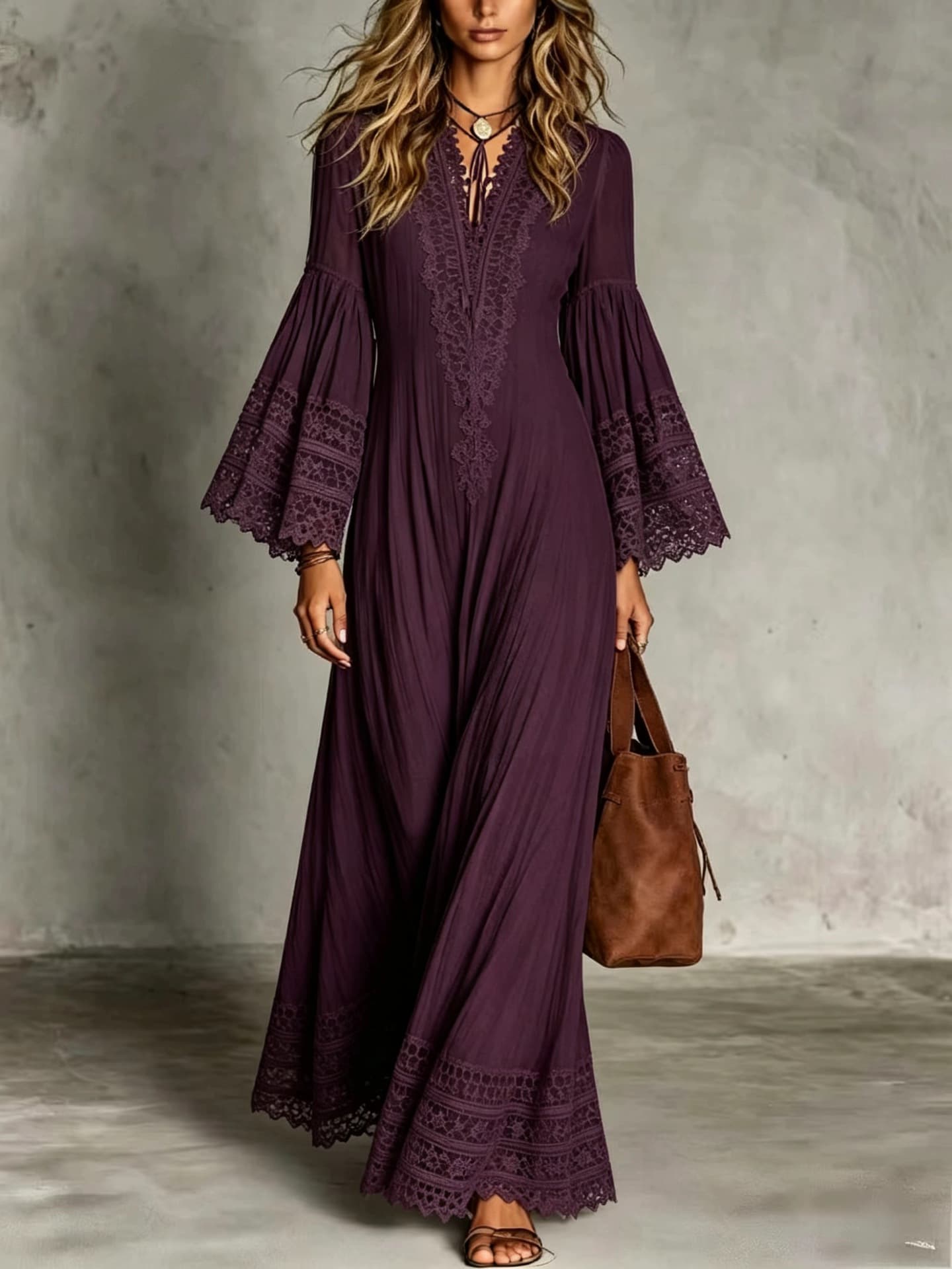 Bohemian Vintage Lace Patchwork Dress For Women