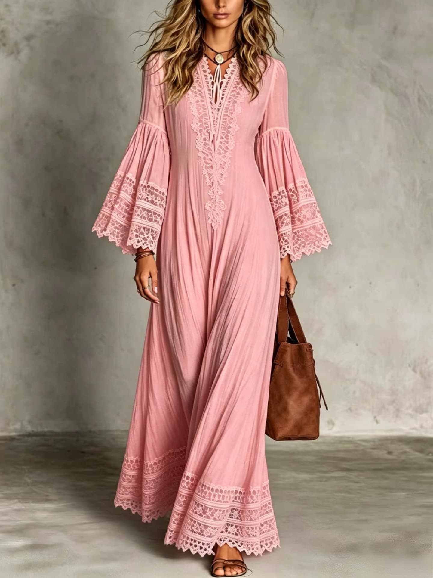 Bohemian Vintage Lace Patchwork Dress For Women