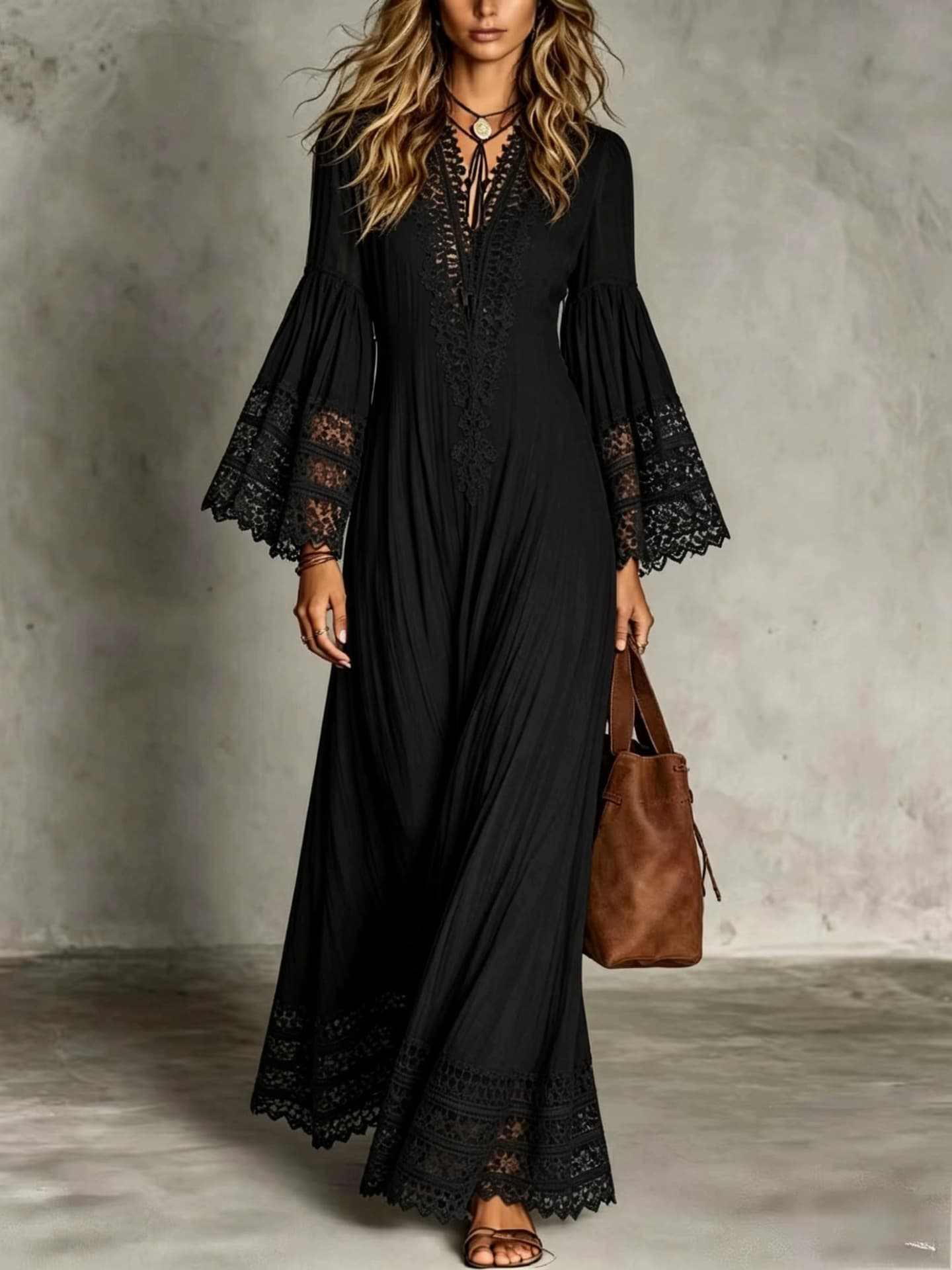 Bohemian Vintage Lace Patchwork Dress For Women