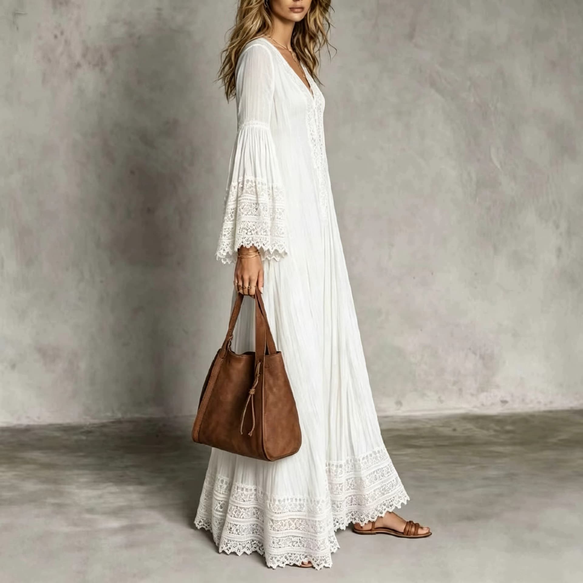 Bohemian Vintage Lace Patchwork Dress For Women