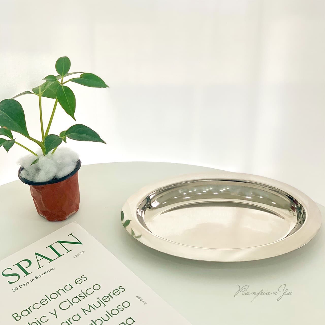 Oval Metal Tray Stainless Steel Serving Tray Glossy Breakfast Bread Plate